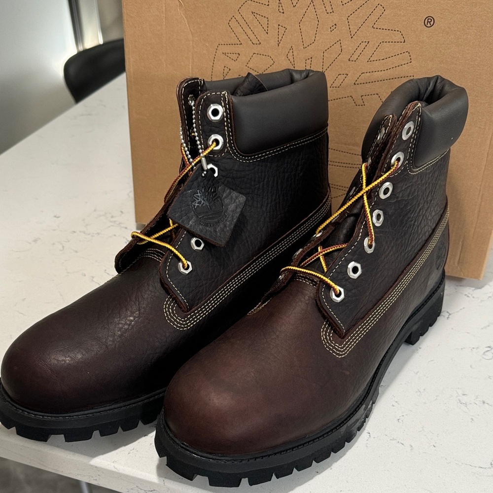 Timberland Men's Dark Brown Leather Boots